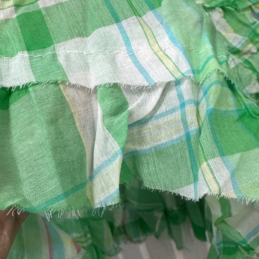 NWT Raj Green Plaid A-Line Skirt with Floral Embroidery One Size Fits‎ Most - Picture 6 of 9